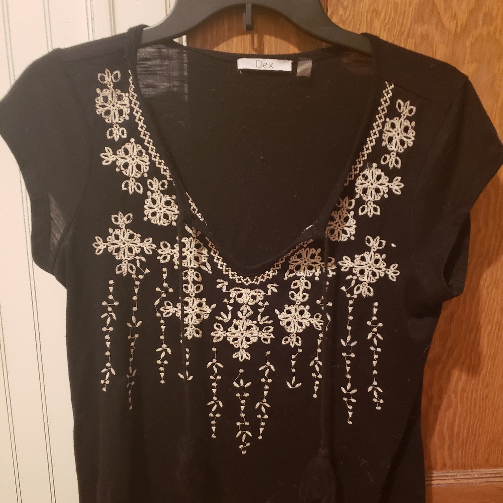 Black embroidered shirt